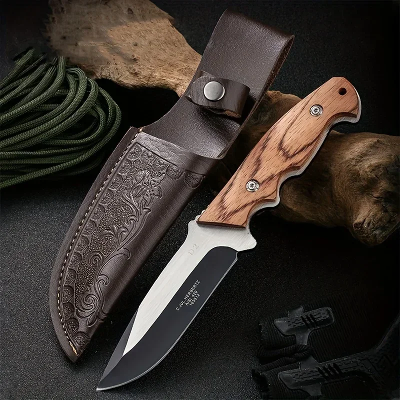 Wild Survival Self-defense Knife, Portable Mini Pocket Knife, Stainless Steel Fruit Knife Meat Knife, Suitable For Outdoor Campi
