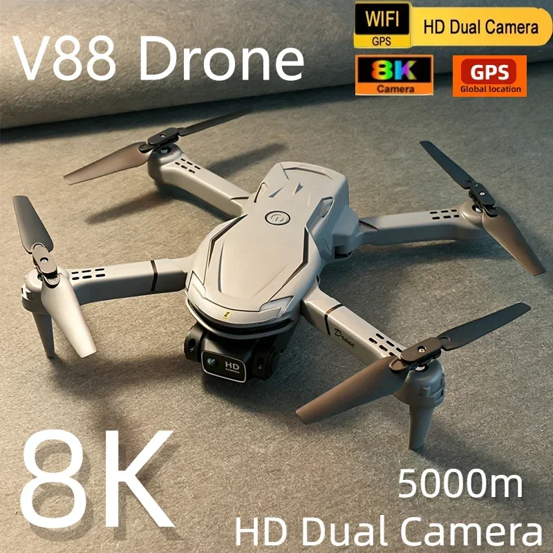 Drone V88 Originale 8K Professionale Hd Antenna Dual-Camera Omnidirezionale Evitamento Ostacoli Drone Quadcopter 5000M
