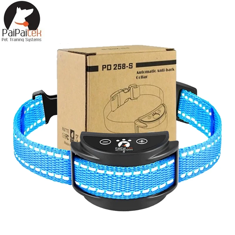 

Paipaitek Anti Bark Collar Automatic Stop Shock Collar With Beep&Shock Dog Black Collar Adjustable Sensitivity All Breeds of Dog
