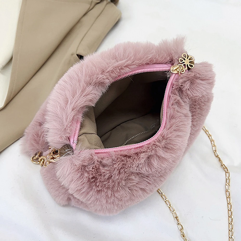 Winter Fashion Furry Plush Handbag Luxury Brand Fluffy