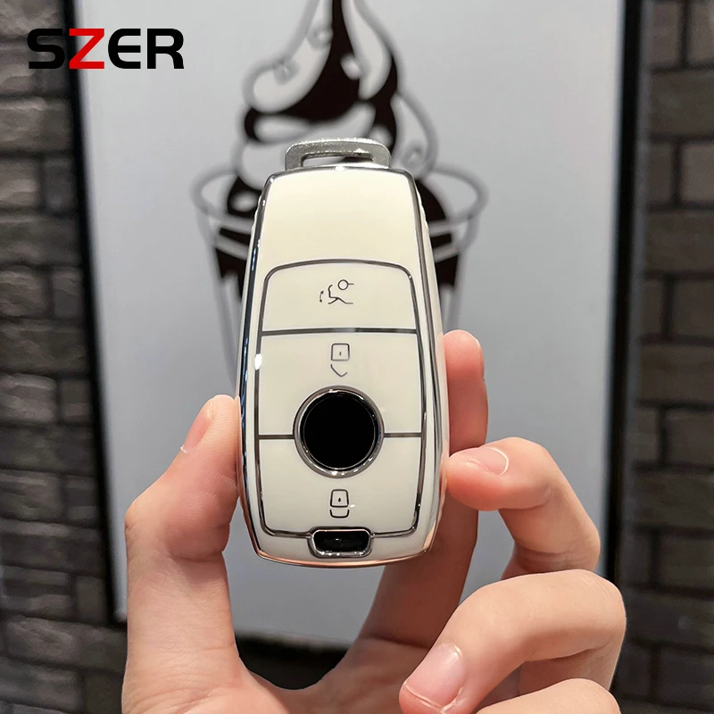 패션 TPU 자동차 원격 키 케이스 커버 쉘, 메르세데스 벤츠 A C E S G 클래스 GLC CLE CLA GLB GLS W177 W205 W213 W222 X167 AMG