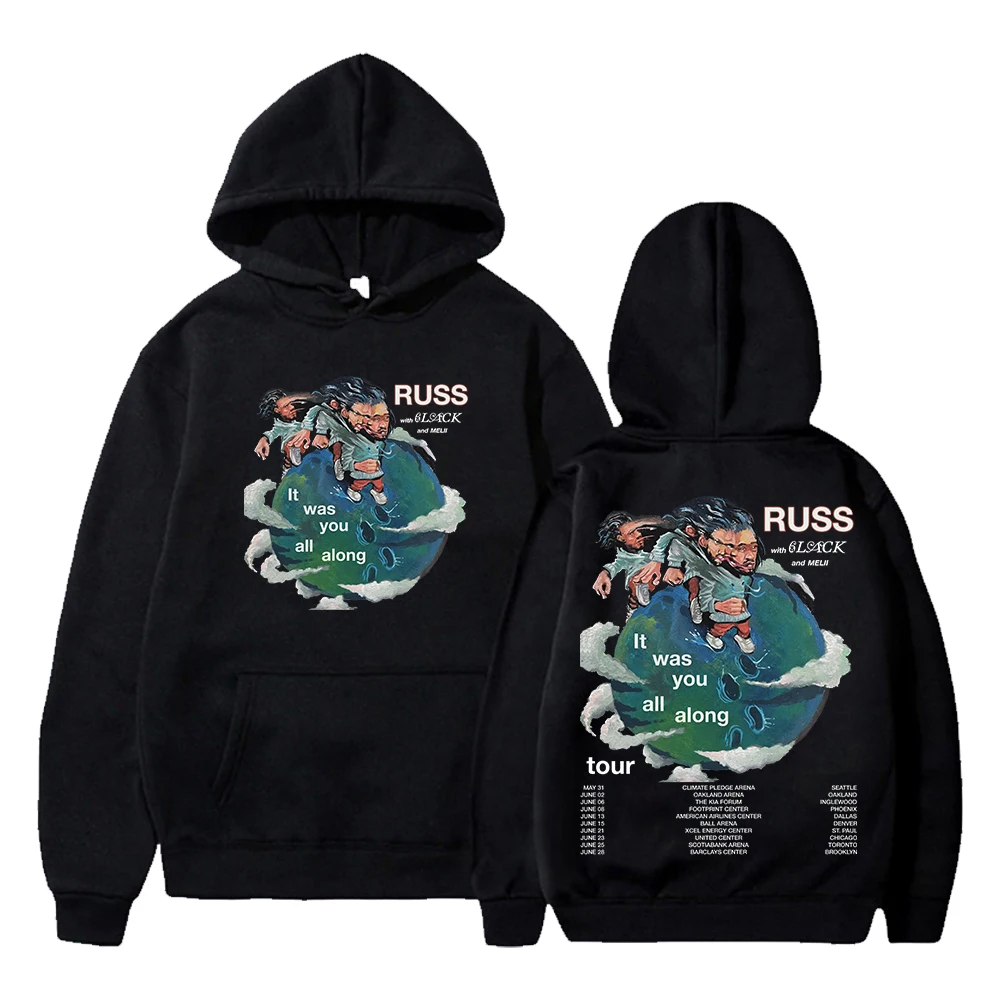 

Толстовка с длинным рукавом для мужчин и женщин Russ Rapper 2024 It Was You All Along Tour