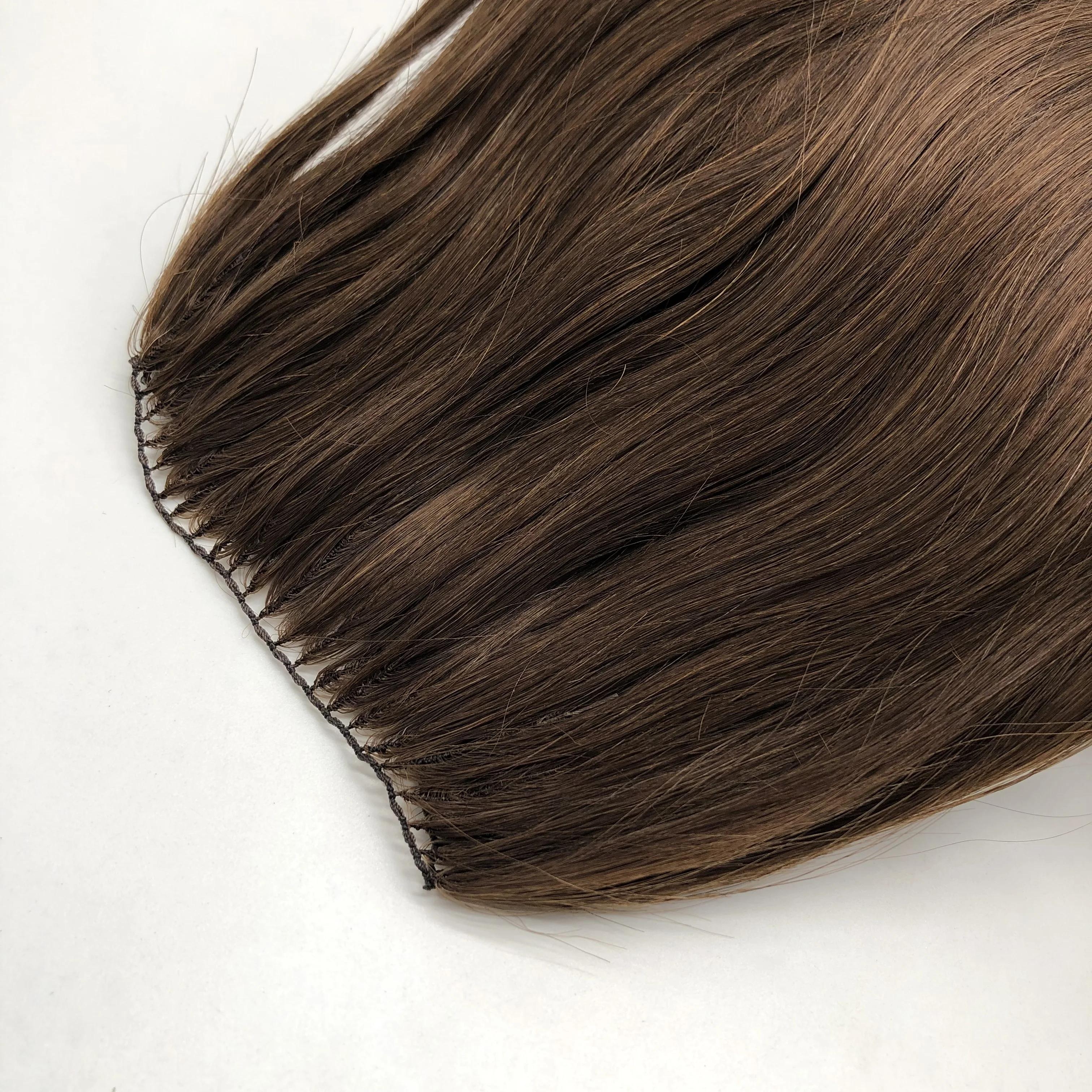 Feather Weft Human Hair Extensions 100g Sewing On Invisible Bundles 16-22 inches 50cm Weft Width 125 Strands