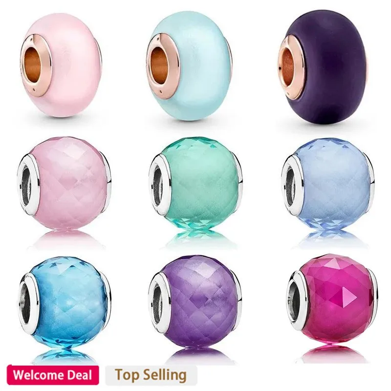 

2023 New 925 Silver Cut Glass Beads Charming Fit for Original Women's Bracelet Necklace DIY Women's Jewelry Light Luxury