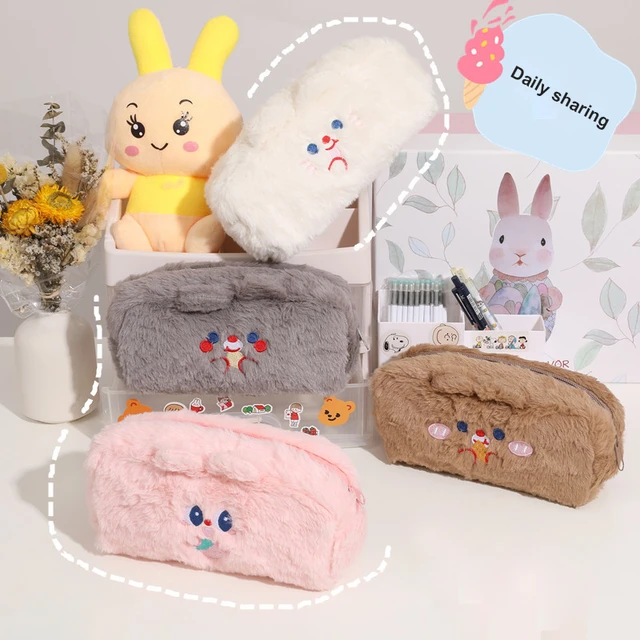 LA HUATE Trousse à crayons en peluche super mignonne pour enfants