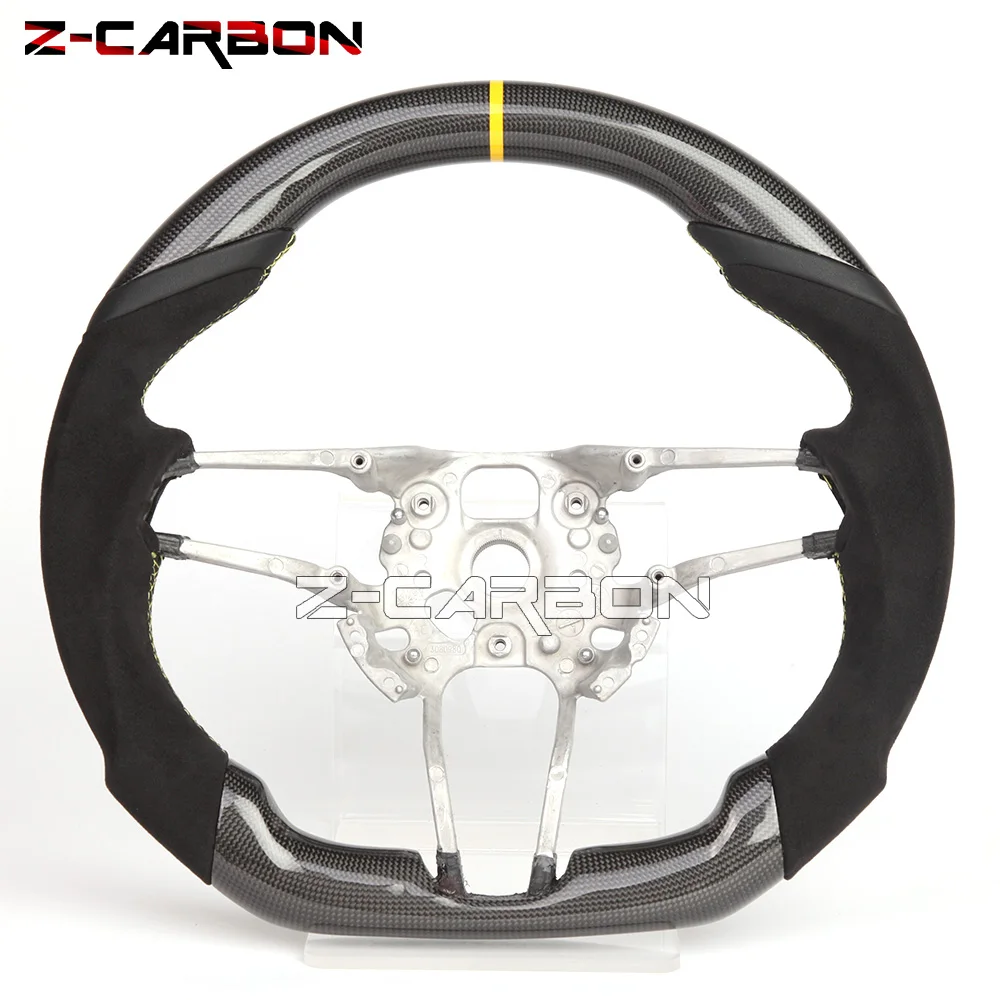 Volante Adatto Per Ruota Sportiva Porsche In Fibra Di Carbonio Alcantara In Pelle