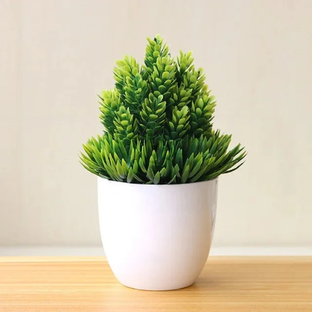 Bonsai New Green Artificial Plants Bonsai  Like Live Small Tree Grass Flower Potted Christmas Party Home Office Decor Wedding 3