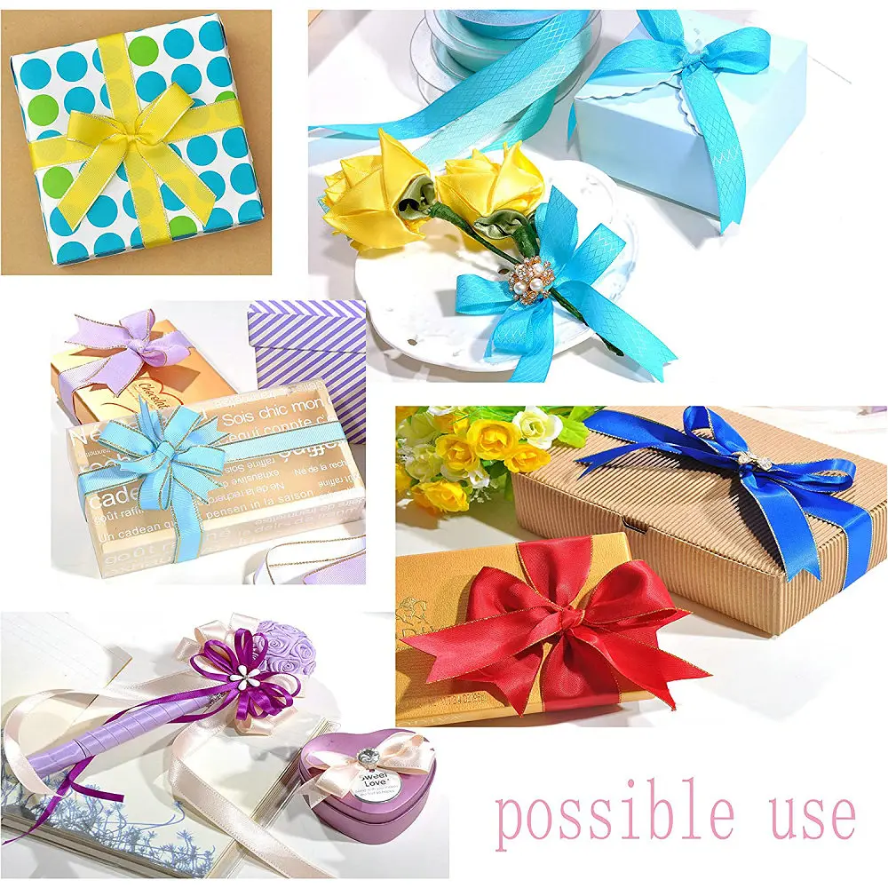 Ribbon Decoration 10 Meters Solid Grosgrain Ribbon Double Face Fabric for Gift Wrapping Wedding Decoration Sewing Crafts DIY Hair Bows