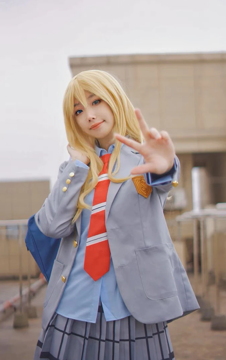 Anime Dein Lüge im April Cosplay Kaori Miyazono Schuluniform Kostüm Halloween Kostüm für Frauen 16
