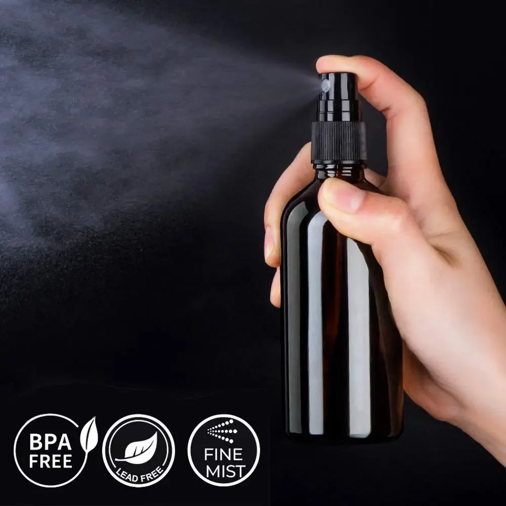 Perfume Bottle 1pcs 5ml-100ml Amber Glass Sprayer Atomize Travel Refillable Bottles Essential Oil Containers