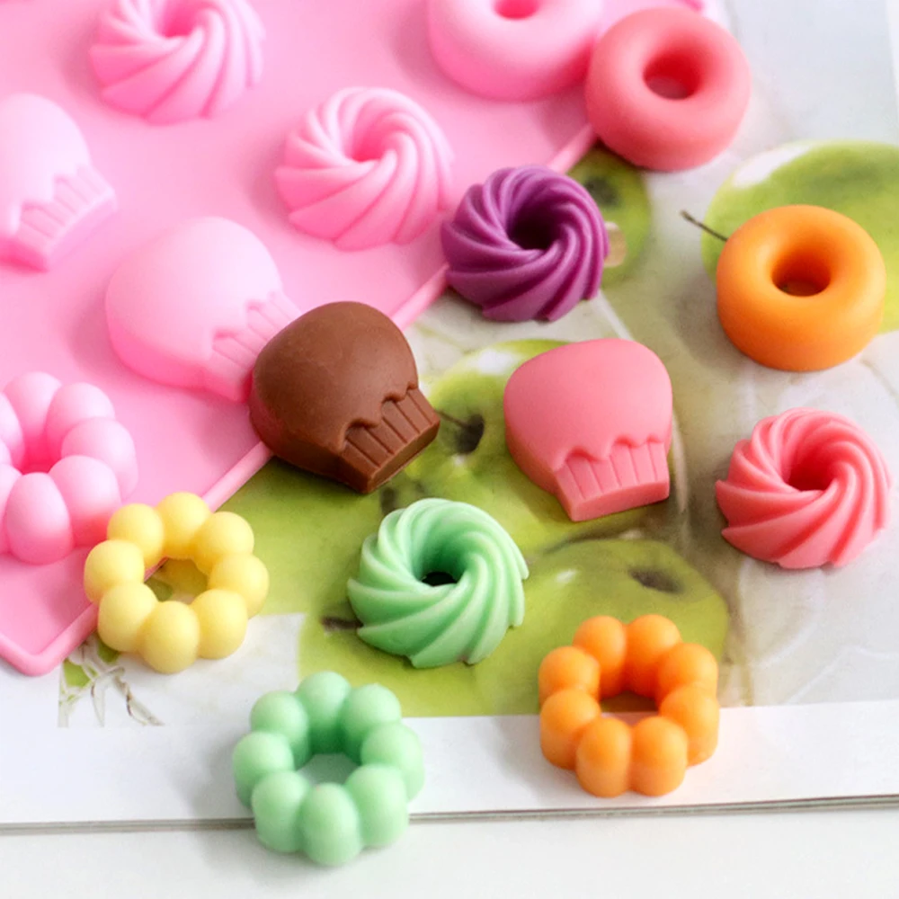 Donut Silicone Mold DIY Handmade Candle Decorating Cake Chocolate Biscuit Mould 20 Even Donut Circle Cake Candle Resin Mold Tool