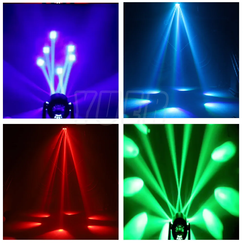 LED 6x12w Green Laser Beam Bee Eye Effect Projector Moving Head DMX512 For Dj Disco Party Wedding Event Indoor Stage Lighting