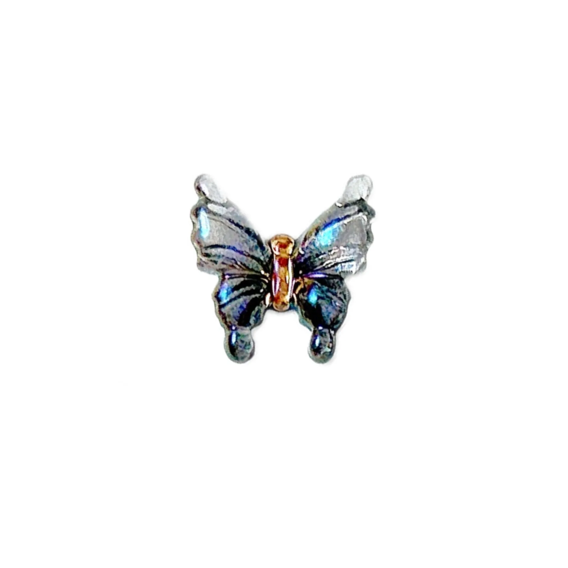 30개입 달콤한 멀티 컬러 투명 나비 네일 참 3D 레진 광택 작은 나비 네일 아트 장식 DIY 공예용
