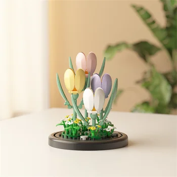 Eternal Flower Bouquet Bonsai Potted Plant Micro Building Blocks Model Home Decoration Toy For Kid Birthday Gift 19