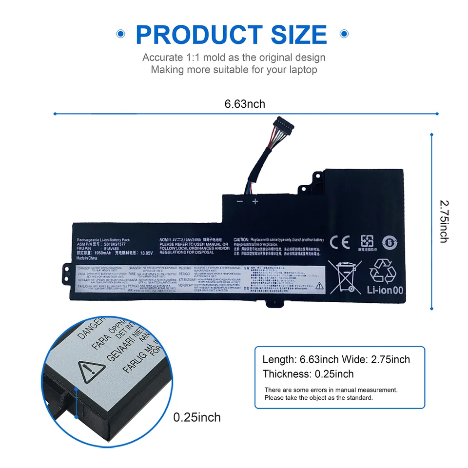 01AV489 T470 T480 Laptop Battery for Lenovo ThinkPad A475 A485