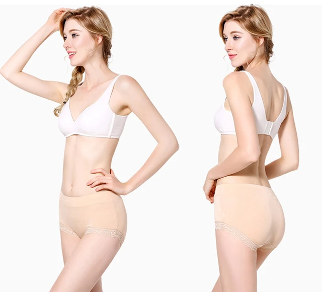 Ruffles Lace Underwear Woman High Waist Middle Aged Mother Spring Summer Modal Briefs Comfortable Panties Нижнее Бельё Женское