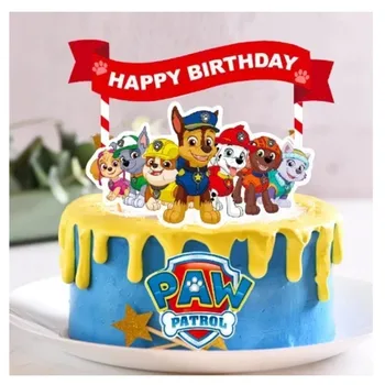 Paw Patrol Birthday Cake Decoration Children's Birthday Party Supplies Boys Girls Toy Gift Patrol Canine Anime Cute Decoration
