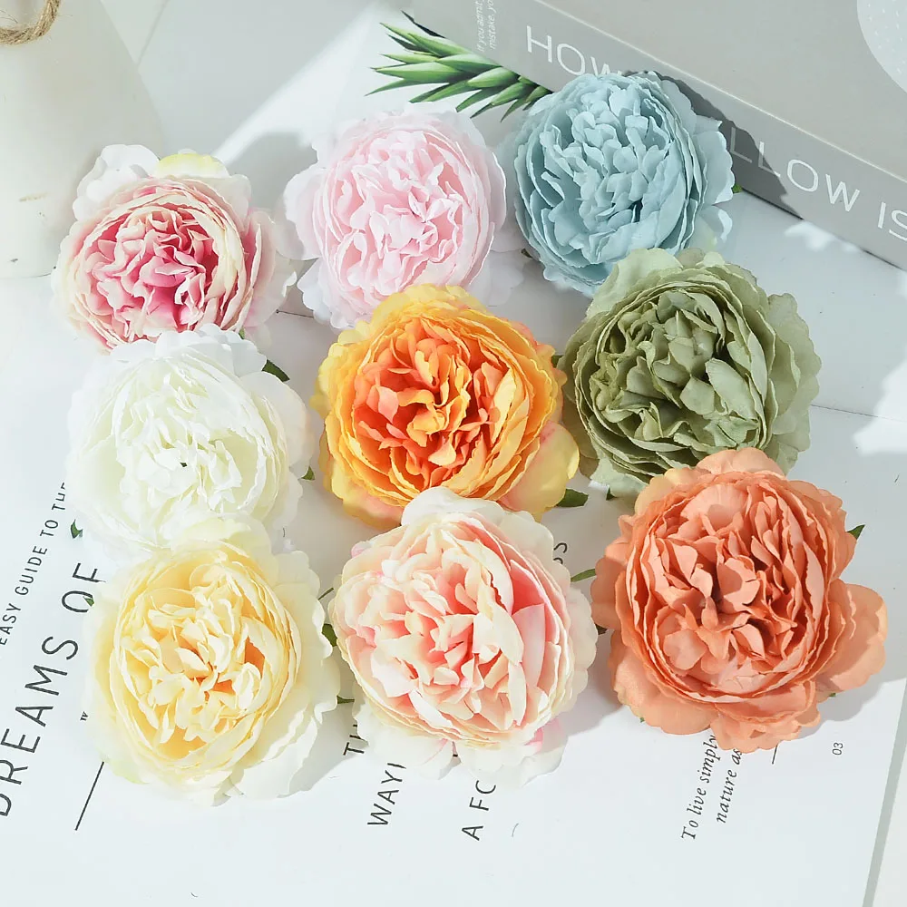 

10 шт., искусственные шелковые пионы, 8 см