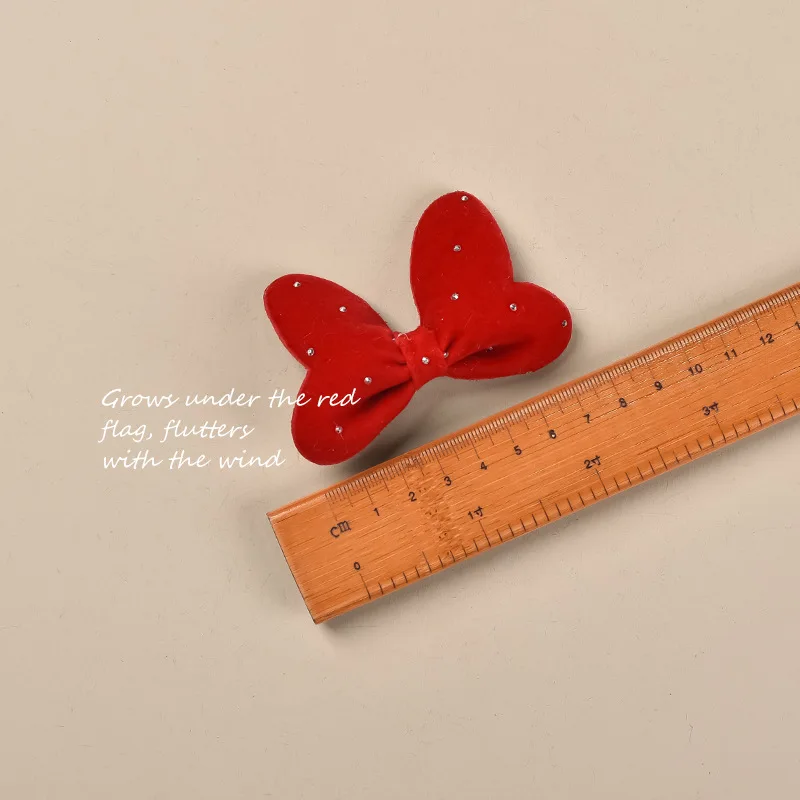2pcs Red Velvet Girls Bow Hairpin Children's New Year's Cute Hairpin Headwear Girls Kids Women Hair Accessories
