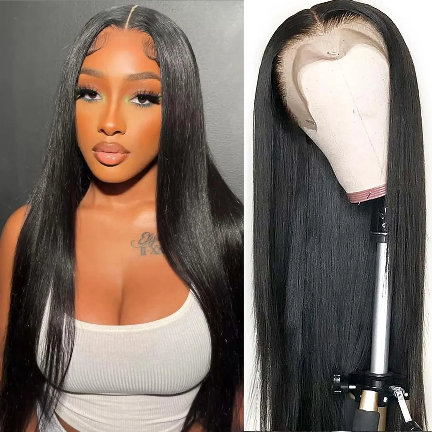 

Alipretty 13x4 Lace Frontal Human Hair Wig Straight Lace Front Wigs Human Hair Pre Plucked For Woman HD Lace Wig 100% Human Hair