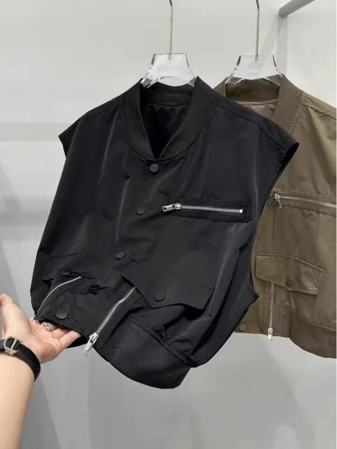 Stylish Chic Casual Zipper Cargo Vest for women, perfect for Spring/Summer 2024