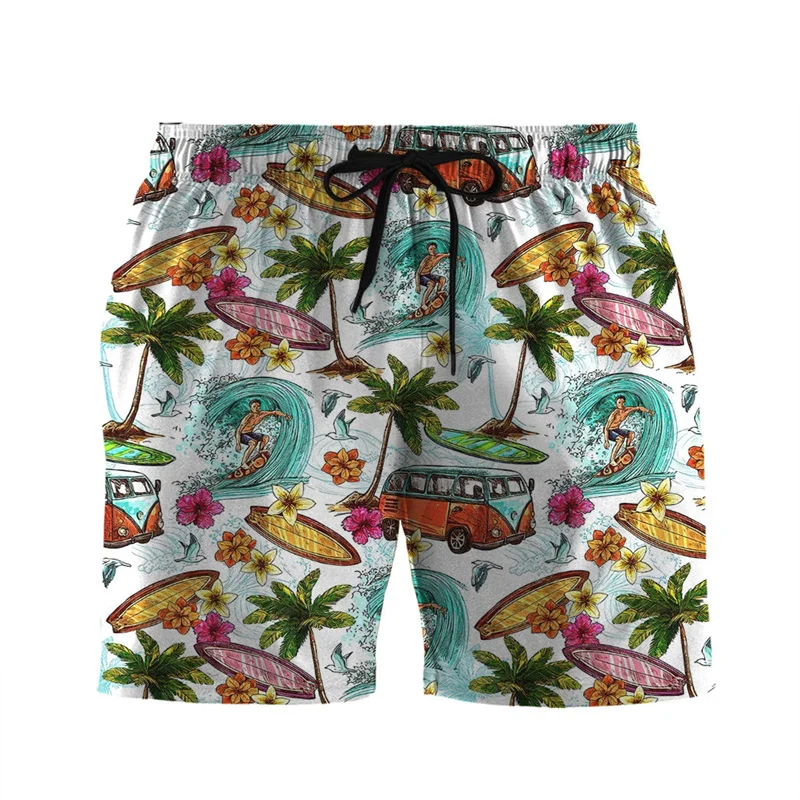 

Tropical Beach Painting 3d Print Men Hawaiian Short Pants Cool Summer Swimming Trunks Kids Surfing Board Shorts Beachwear