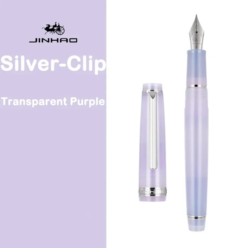 Luxury Silver Clip Fountain Pen - Elegant Extra Fine Nib Writing Instrument