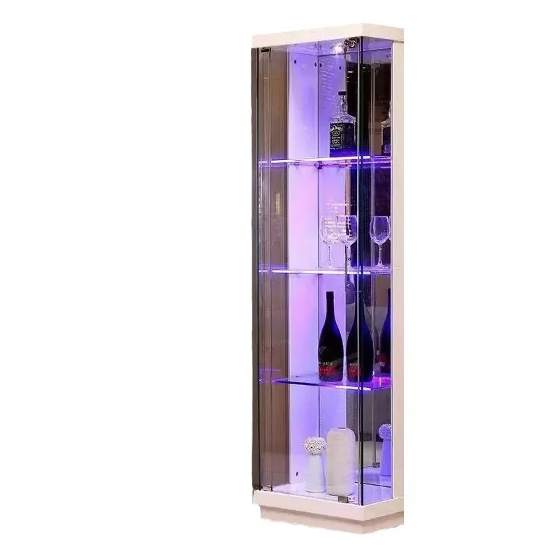 Customised Wine Cabinet, Living Room Glass Display Case With Light