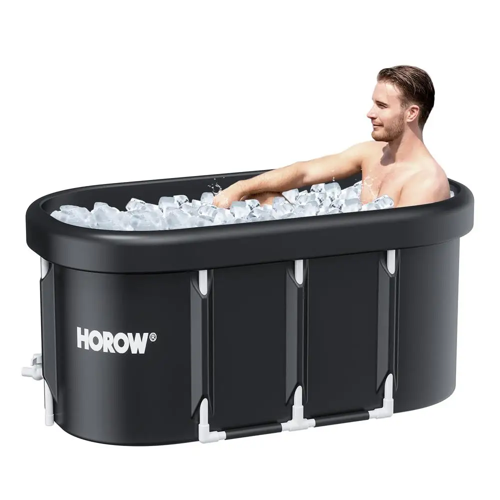 XL Large Oval Ice Bath Tub Athletes 100 Gallons Portable Cold Plunge Tub Recovery Water Therapy Foldable Insulated Durable Easy 2