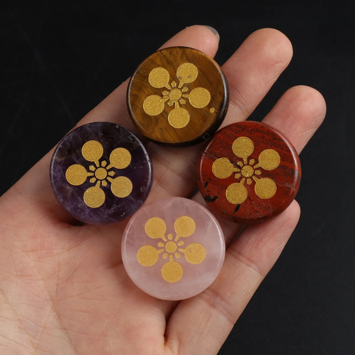 

Mix Color 4pcs/lot Natural Stone Bead Reiki Agates Loose Beads for Making DIY Jewelry Necklace Bracelet Accessories 25x25x6mm