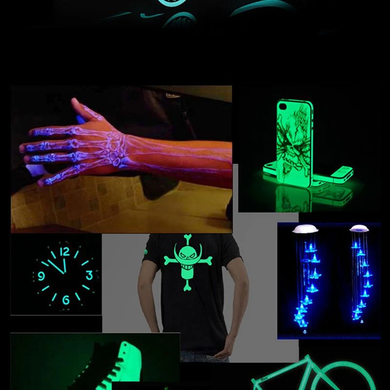 Glow in Dark Pigment Phosphor Nail Glitter Powder Luminous Pigment Photoluminescent Polish Dye 1Bag = 10grams Yellow Nail Pigment