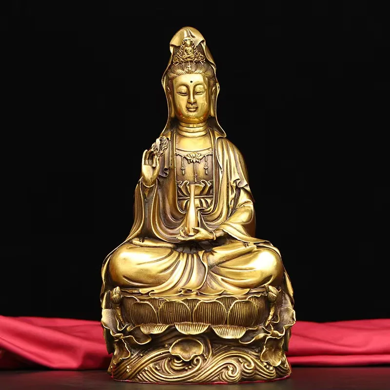 

Латунная Священная ваза для воды, украшение Avalokitesvara, офисное пространство, украшение стола, гостиная, домашнее металлическое ремесло, Прямая поставка