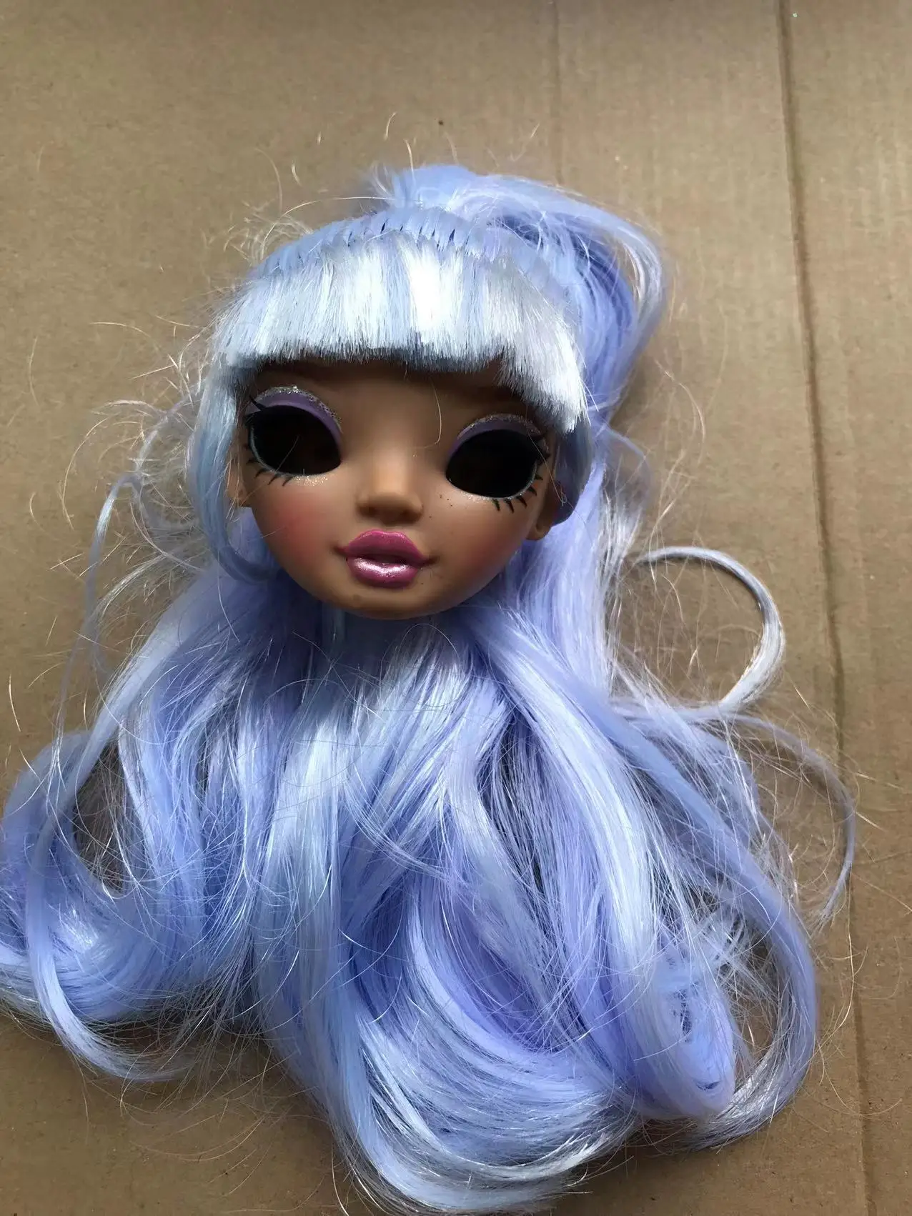 Original Doll Pink Hair Rainbow Doll Colorful Hair Head Toy DIY Figures Doll High Heels Shoes Earrings Sport Shoes Doll Deors