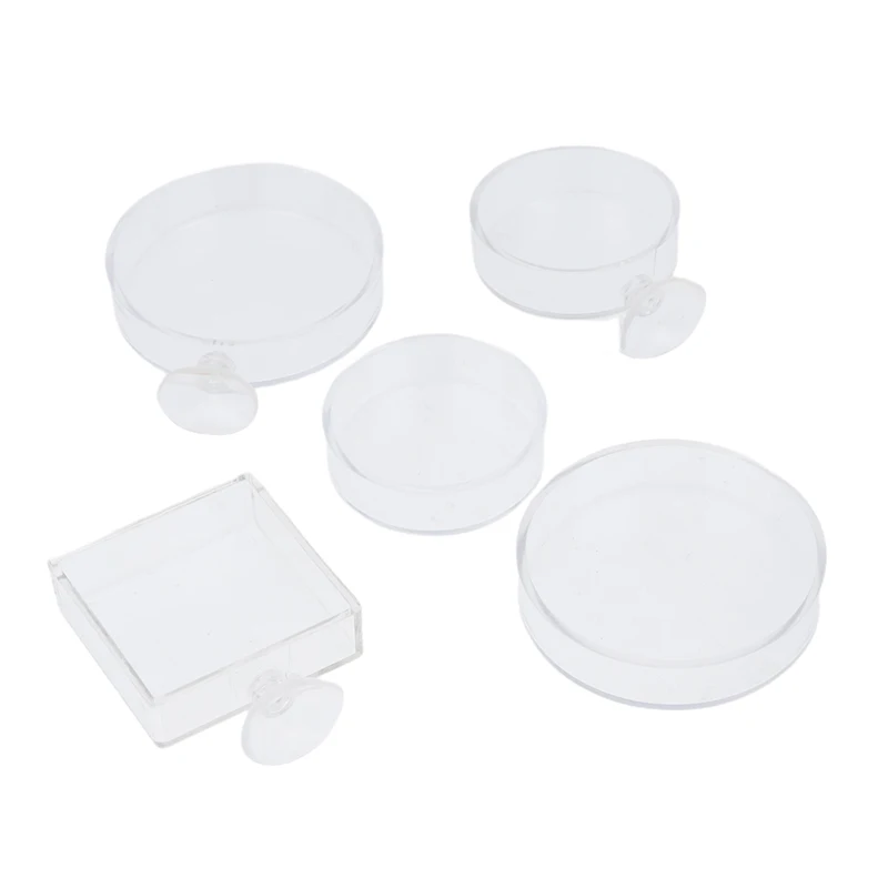 Aquarium Feeder Acryl Transparent Fisch Runde Quadratische Gerichte Garnelen Lebensmittel Box Fisch Und Garnelen Fütterung Zubehör – Detail 8