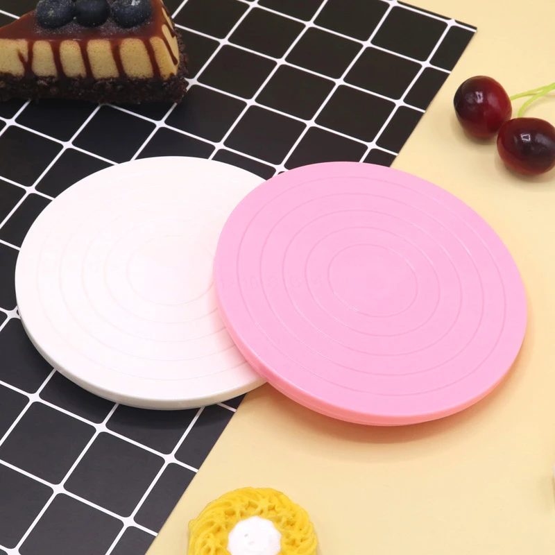 DIY Cake Rotary Table Mini Plastic Fondant Cake Turntable Revolving Platform Round Cookie Stand Rotating Home Kitchen Tools