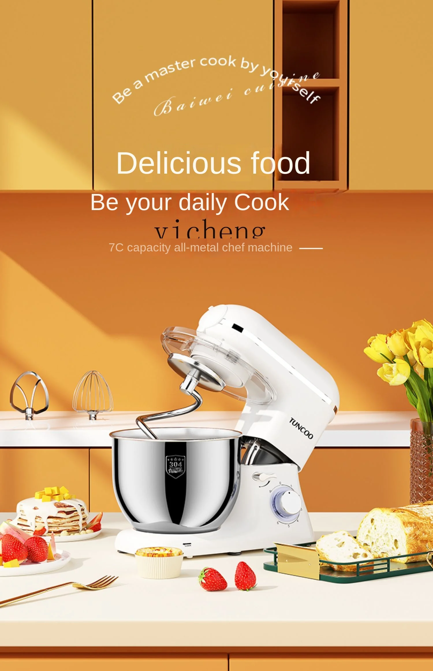 ZF Stand Mixer Baking at Home Small Multi-Function Automatic Stirring Commercial Egg Beating Flour-Mixing Machine 5