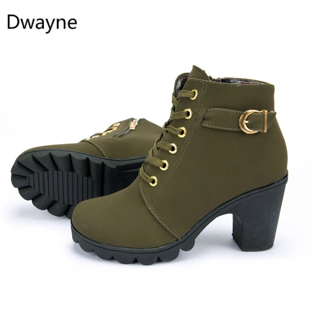 New spring Winter Women Pumps Boots High Quality Lace-up European Ladies shoes PU high heels Boots Fast delivery rtg67 2