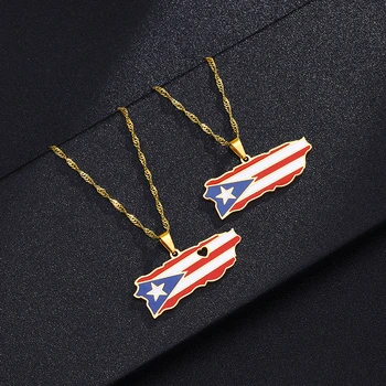 Puerto Rico Flag Necklace Stainless Steel 1