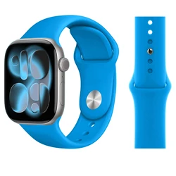 Versatile Silicone Watch Strap Bracelet in Multiple Sizes - 42 44 45 46 49 mm ML (Wave blue)
