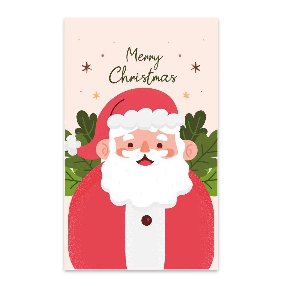 Merry Christmas Gift Cards 10-50Pcs Greeting Card Christmas Tree Stickers Cute Design for New Year