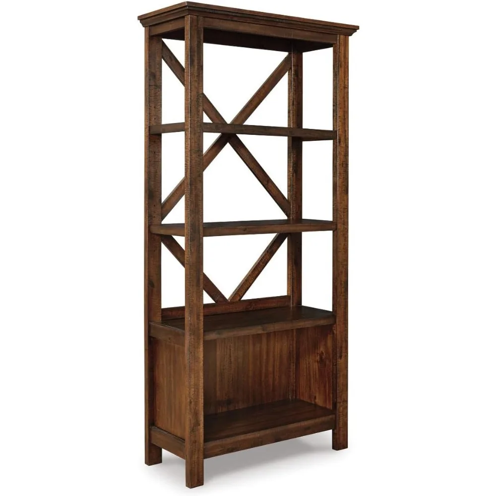 

Baldridge Rustic 78" Bookcase with 4 Shelves, Distressed Brown