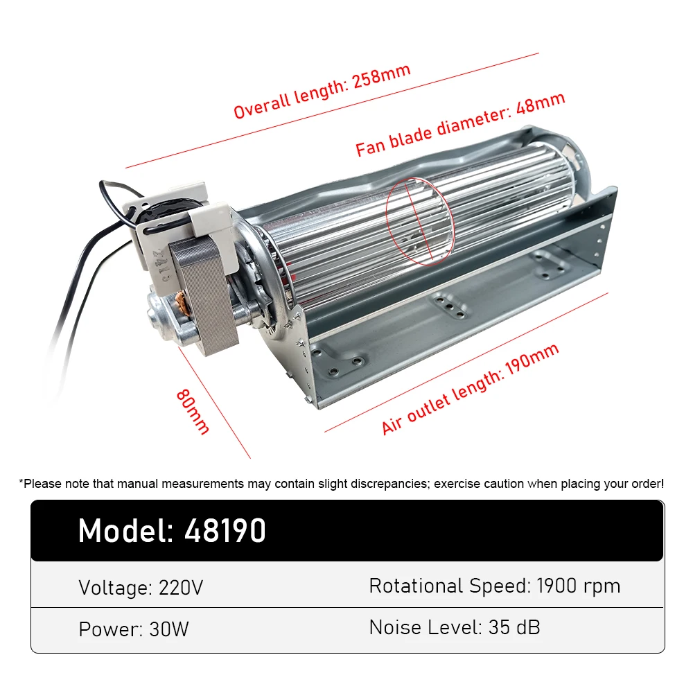 220V 30W Tangential Blower High Power Cross Flow Fan Centrifugal Fan Axial Exhau