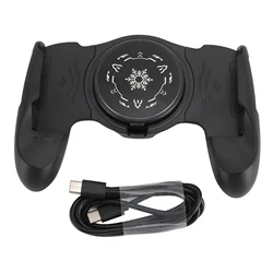 Enhanced Ergonomic Mobile Game Grip with Colorful Light Design and Semiconductor Radiator (Black)