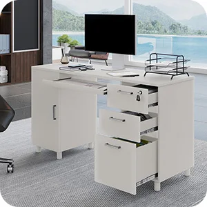 Venice desk open drawers ocher view