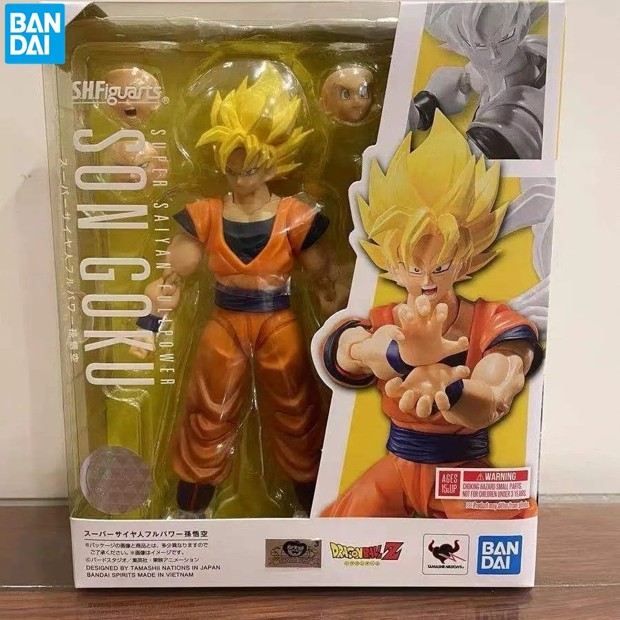 

Bandai Original SHFiguarts Dragon Ball Z Son Goku Full Power SSJ2 PVC Action Figures 140mm Movable Anime Figurine Model Toy