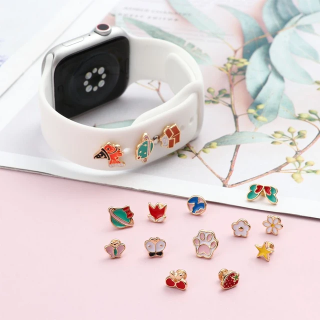 Strap Decorative Ring For Apple Watch Band Creative Charms Ornament  Silicone Bracelet Charms Jewelry Cute Stud Nails for Iwatch - AliExpress