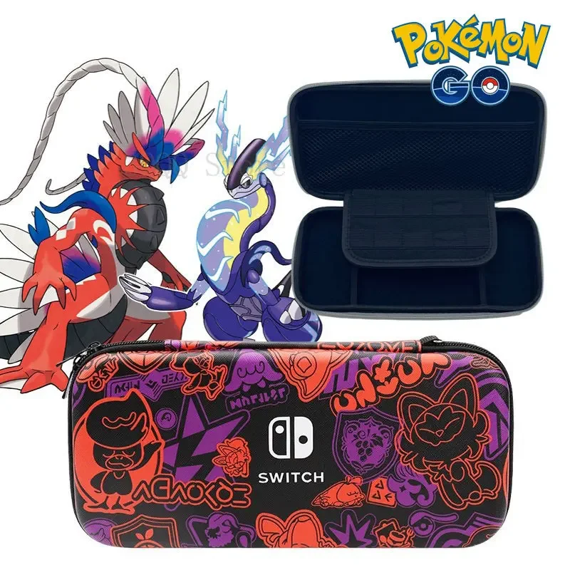 Pokemon Scarlet And Violet Storage Bag Per Nintendo Switch Oled Cartoon Anime Pu Guscio Protettivo Accessori Per Console Di Gioco Regali