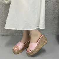 Black Heels Slippers Summer Block Wedge Shoes White Sandals Casual Woman Platform Heels Slippers Brown Sandales Femmes Size 43 - Image 6