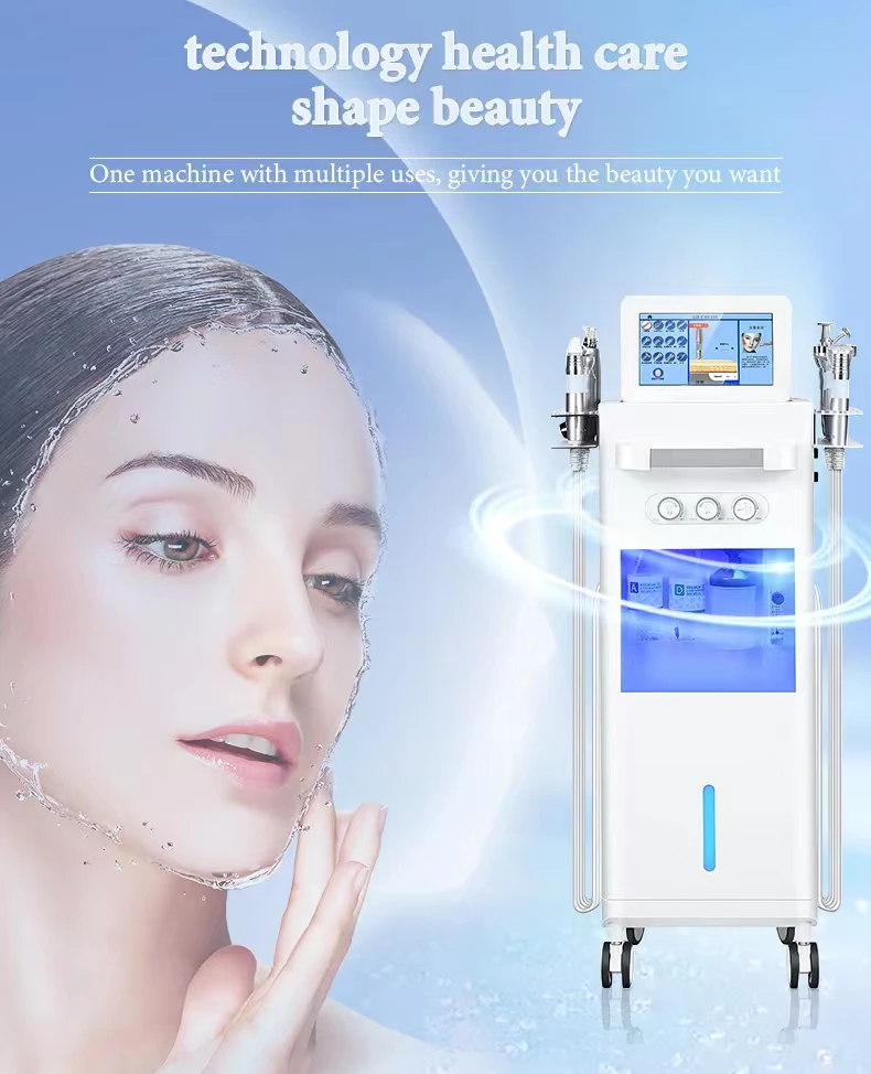 Zuurstofmicrodermabrasie-poriënreinigingsapparaat - Hydrafacial-huidverjonging en -lifting met Aqua Oxygen Jet-technologie