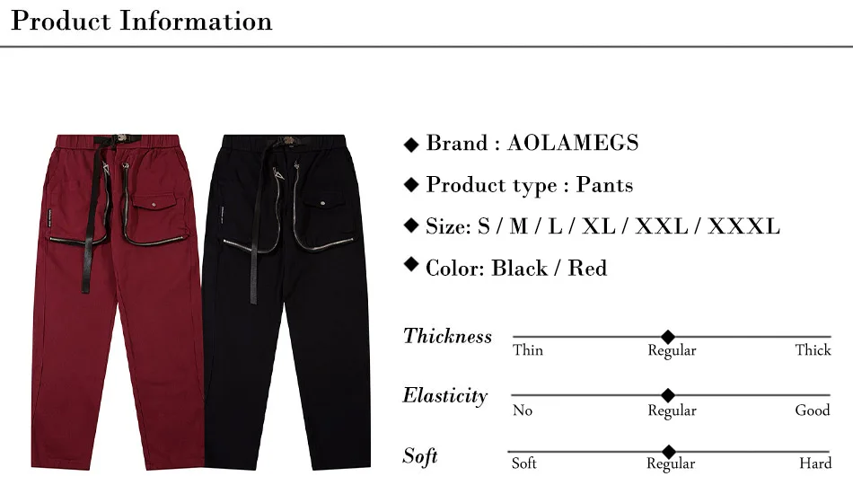 Description Picture 2 of itemMen's Zipper Cargo Pants High Street Fashion Multi-Pocket Trousers Y2K Hip-Hop Street Wear Leggings Drawstring Design Sweatpants